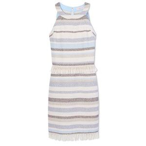 Tory Burch XS Fringe Trim Cotton Sleeveless Dress